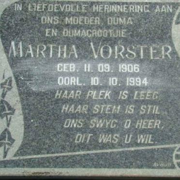 VORSTER MARTHA 1906-1994