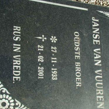 VUUREN L.C., Janse van 1933-2001