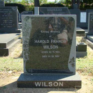 WILSON Harold Francis 1902-1986