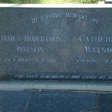 WATSON James Robertson 1904-1992 &amp; Catherine 1905-1964
