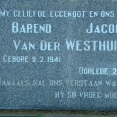 WESTHUIZEN Barend Jacobus, van der 1941-1977