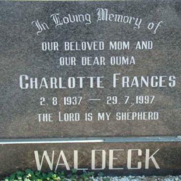 WALDECK Charlotte Frances 1937-1997