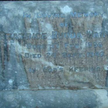 WARWICK Beatrice Rhoda 1896-1942