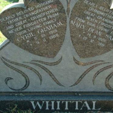 WHITTAL Cyril Graham 1919-1988 &amp; Mary Dean Sarah 1920-1991