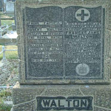 WALTON Hubert -1941 &amp; Frances Jane -1935
