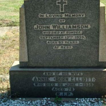 WILLIAMSON John -1939 &amp; Annie ELLIOTT -1959