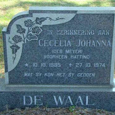 WAAL Cecelia Johanna, de formerly HATTING nee MEYER 1885-1974