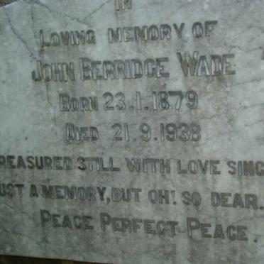 WADE John Berridge 1879-1938