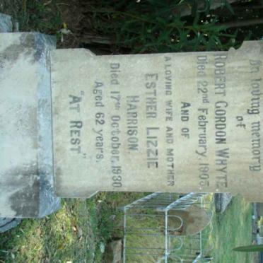 WHYTE Robert Gordon -1905 &amp; Esther Lizzie HARRISON -1930