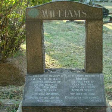 WILLIAMS Glen Herbert -1954 &amp; Madge -1984 