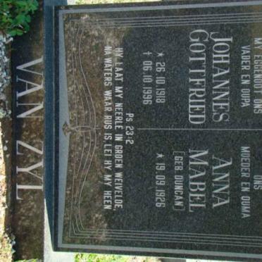 ZYL Johannes Gottfried, van 1918-1996 &amp; Anna Mabel DUNCAN 1926-