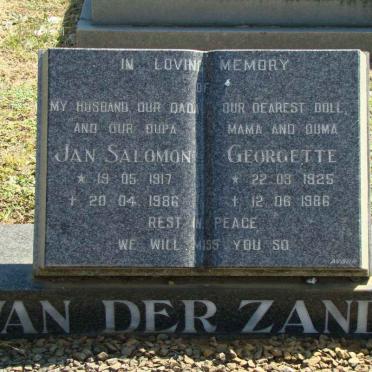 ZANDT Jan Salomon, van der 1917-1986 &amp; Georgette 1925-1986