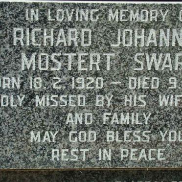 SWART Richard Johannes Mostert 1920-1995