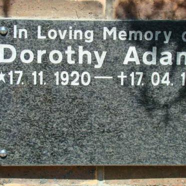 ADAMS Dorothy 1920-1996