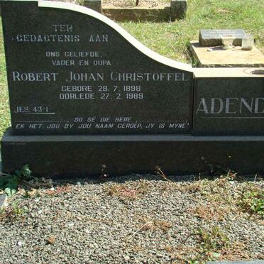 ADENDORFF Robert Johan Christoffel 1898-1989