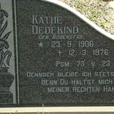 DEDEKIND Kathe nee BODENSTAB 1906-1976