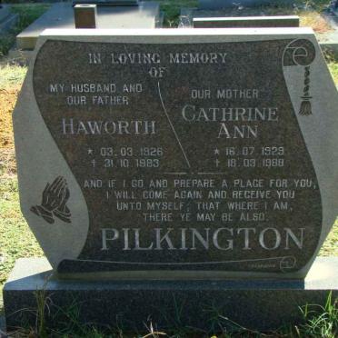 PILKINGTON Haworth 1926-1983 &amp; Cathrine Ann 1929-1988