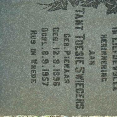 SWIEGERS Toesie nee PIENAAR 1896-1957