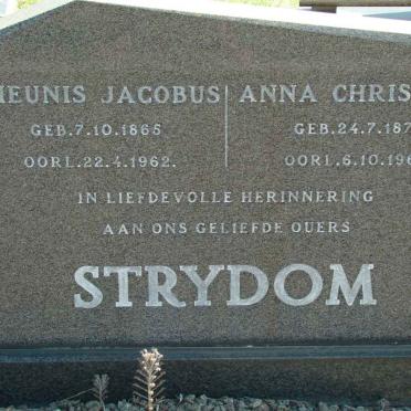 STRYDOM Theunis Jacobus 1865-1962 &amp; Anna Christina 1871-1962