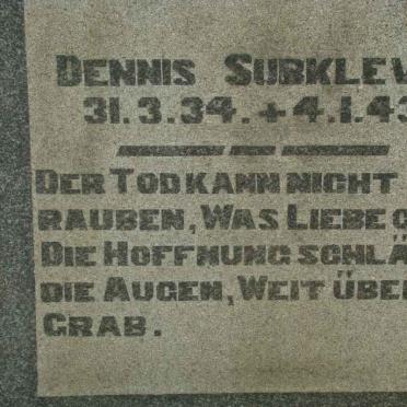 SURKLEVE Dennis 1934-1943