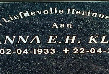 KLUG Anna E.H. 1933-2004