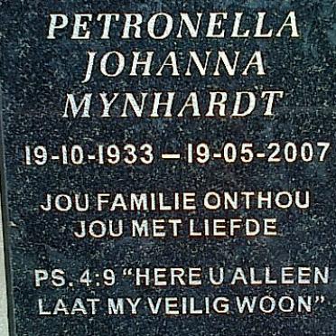 MYNHARDT Petronella Johanna 1933-2007