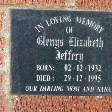 JEFFERY Glenys Elizabeth 1932-1995