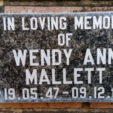 MALLETT Wendy Ann 1947-2002