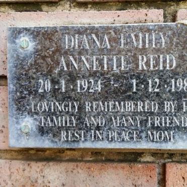 REID Diana Emily Annette 1924-1985