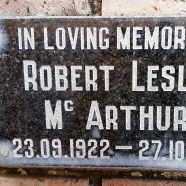 McARTHUR Robert Leslie 1922-1992