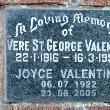VALENTINE Vere St. George 1916-1990 &amp; Joyce 1922-2005
