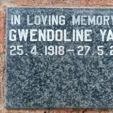 YATES Gwendoline 1918-2003