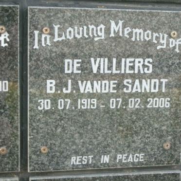 VILLIERS B.J. Vande Sandt, de 1919-2006