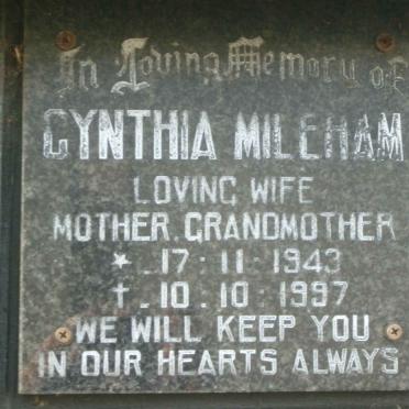 MILEHAM Cynthia 1943-1997