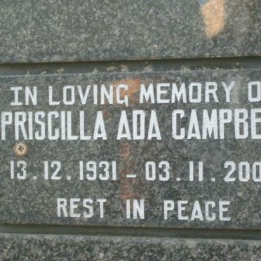 CAMPBELL Priscilla Ada 1931-2000