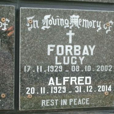 FORBAY Alfred 1929-2014 &amp; Lucy 1929-2002