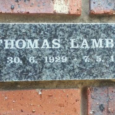 LAMBETH Thomas 1929-1997