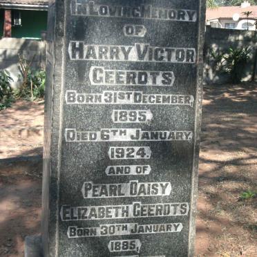 GEERDTS Harry Victor 1895-1924 &amp; Pearl Daisy Elizabeth 1885-1951