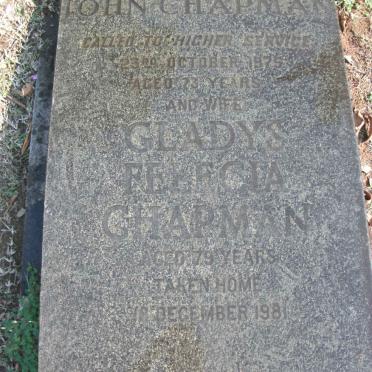 CHAPMAN John -1975 &amp; Gladys Felecia -1981