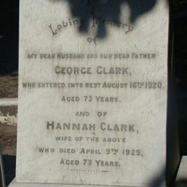 CLARK George -1920 &amp; Hannah -1925