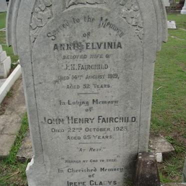 FAIRCHILD John Henry  -1925 &amp; Annie Elvinia  -1919 ::  ? Irene Gladys -1925