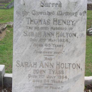 HOLTON Thomas Henry -1924