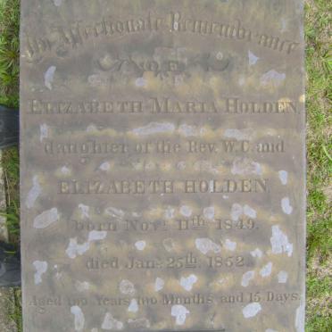 HOLDEN Elizabeth Maria 1849 - 1852
