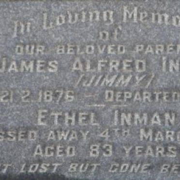 INMAN James Alfred 1876-1955 &amp; Ethel -1963