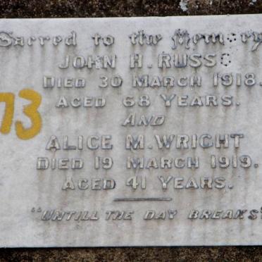 RUSSO John H. -1918 &amp; Alice -1919