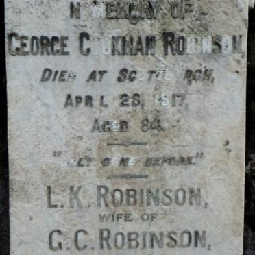 ROBINSON George Cookham -1917 &amp; L.K.