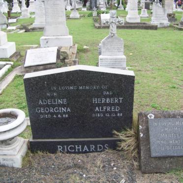 RICHARDS Herbert Alfred -1988 &amp; Adeline Georgina -1988 :: CORE Myrtle -1976