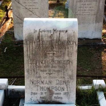THOMPSON John Scott 1875-1932 &amp; Eleanor 1874-1950 :: THOMPSON Norman Dene  1900-1971