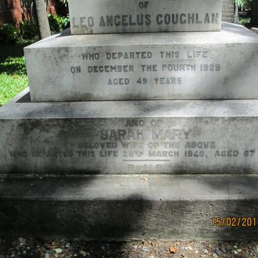 COUGHLAN Leo Angelus -1929 &amp; Sarah Mary -1946