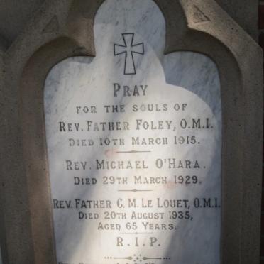 FOLEY  -1915 :: O'HARA Michael  -1929 :: LE LOUET C.M.  -1935 :: O'DONNELL J.J.A. -1936